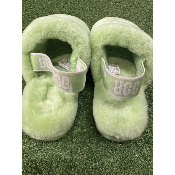 UGG Fluff Yeah‎ Slide Sandal Womens 10 Green Cozy Sheepskin Slipper S/N 1095119 - Picture 4 of 6